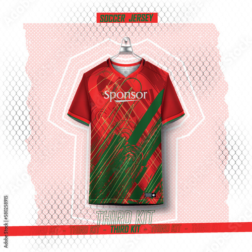 Soccer jersey design for sublimation.abstract mordern sports jersey design template 