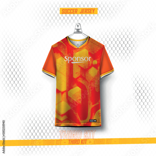 Soccer jersey design for sublimation.abstract mordern sports jersey design template 