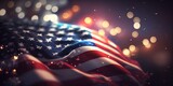 american flag bokeh background, veterans day background, etc, Generative AI