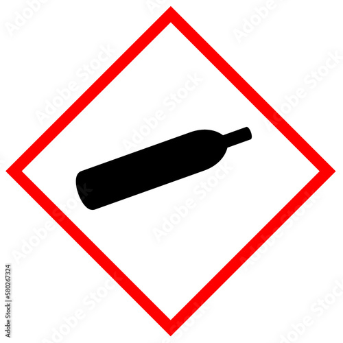 Warnschild GHS04 Gefahr - Komprimierte Gase  transparent freigestellt