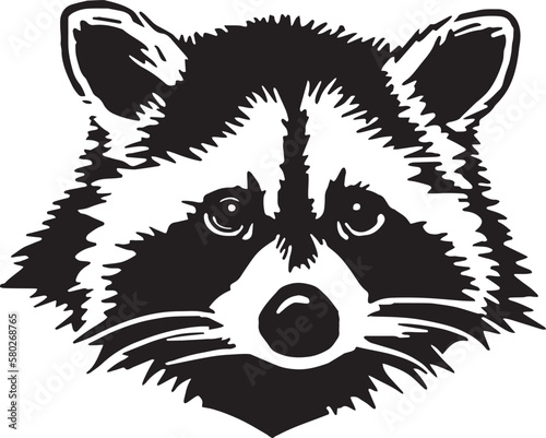 Raccoon head Vector illustration, SVG
