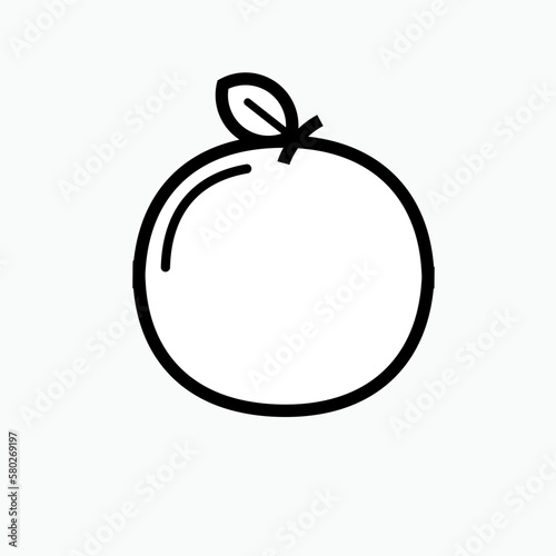 Orange Fruit Icon. Fresh Natural Product Symbol - Vector