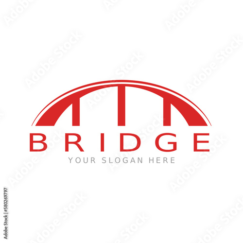 red bridge vector logo