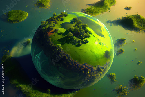 green planet. Generative Ai © Mukhlesur