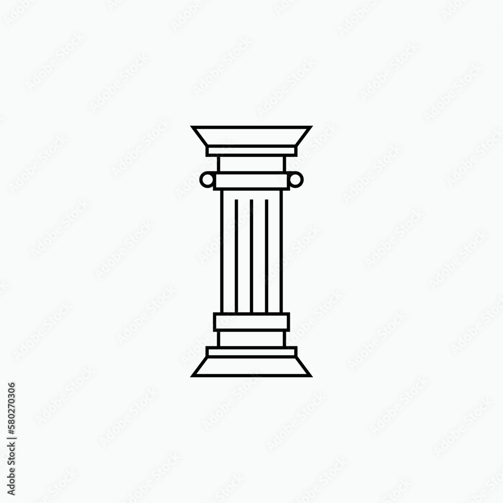 Pillar Icon. Column Sign. Ancient Structures or Architecture Symbol - Vector. Pillar Icon. Column Sign. Ancient Structures or Architecture Symbol - Vector.