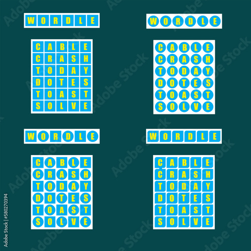 Wordle. A daily word game,puzzle wordle vecter,word quiz word ploblem,Board game puzzle hints. Letters