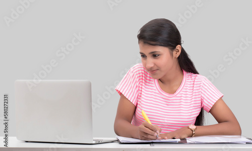 woman working on laptop