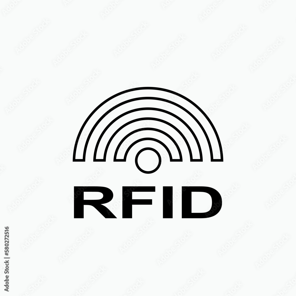 RFID or Radio Frequency Identification Vector Icon for Apps and Websites. RFID or Radio Frequency Identification Vector Icon for Apps and Websites.