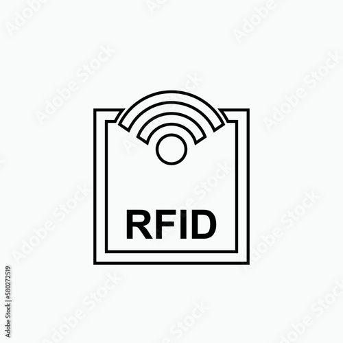 RFID or Radio Frequency Identification Vector Icon for Apps and Websites.    