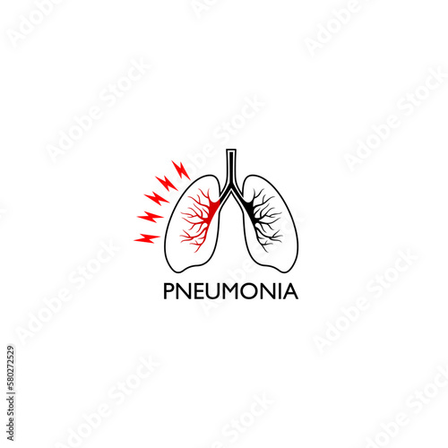 Pneumonia icon. Lung disease symbol isolated on white background