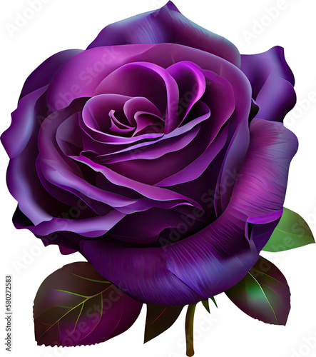 purple rose transparent background - Generative AI