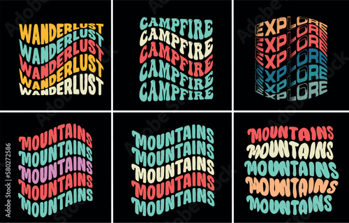Free vector t-shirt or poster design with illustration of a tent.
