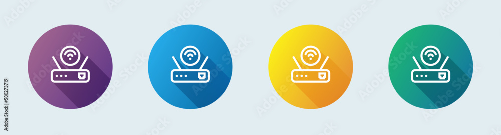 Router line icon in flat design style. Network connection signs vector illustration. Router line icon in flat design style. Network connection signs vector illustration.