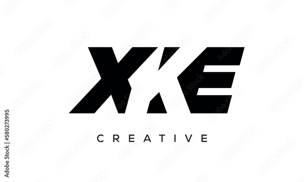XKE letters negative space logo design. creative typography monogram vector XKE letters negative space logo design. creative typography monogram vector