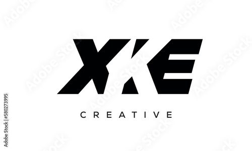 XKE letters negative space logo design. creative typography monogram vector