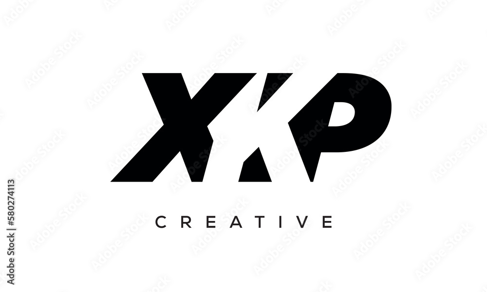 XKP letters negative space logo design. creative typography monogram vector