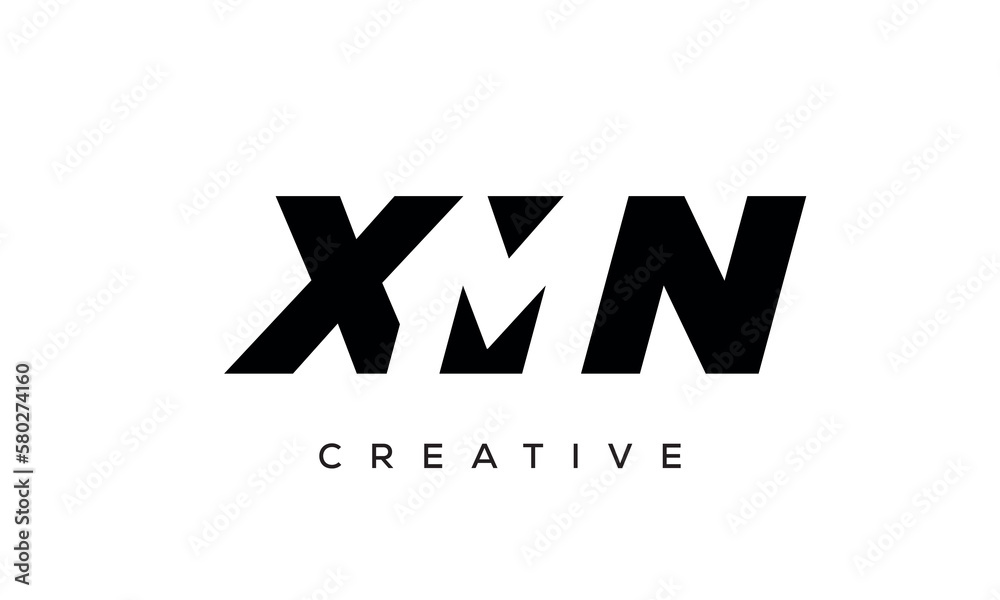 XMN letters negative space logo design. creative typography monogram vector XMN letters negative space logo design. creative typography monogram vector