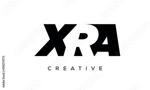XRA letters negative space logo design. creative typography monogram vector