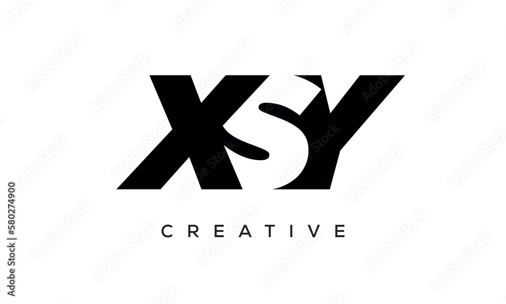 XSY letters negative space logo design. creative typography monogram vector