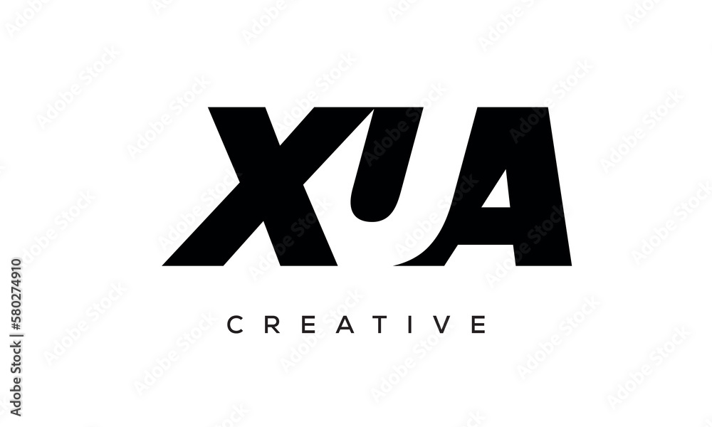 XUA letters negative space logo design. creative typography monogram vector XUA letters negative space logo design. creative typography monogram vector