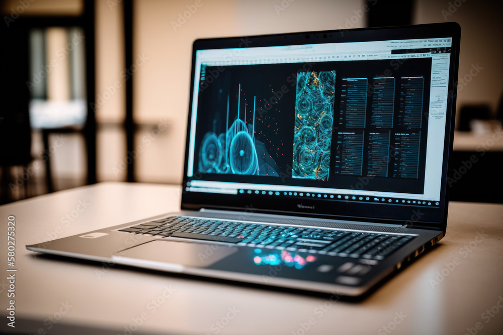 Laptop with analytical data Laptop with analytical data