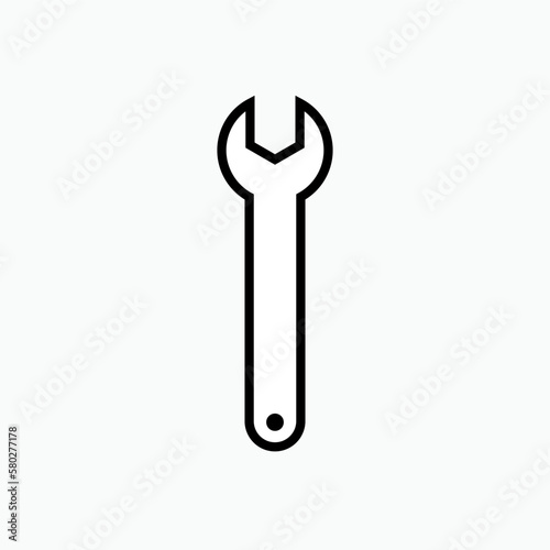 Wrench Icon - Vector, Repair Sign and Setting Symbol for Design, Presentation, Website or Apps Elements
