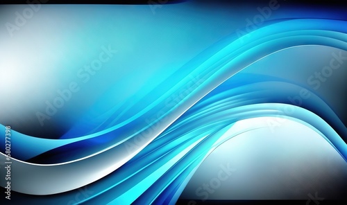  a blue and white abstract background with wavy lines and curves on a black background with a white center in the middle of the image and a black border. generative ai