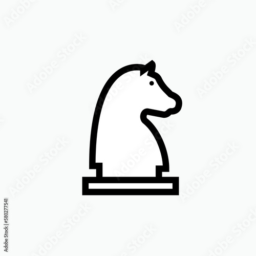 Chess Horse Icon. Strategy or Teamwork Symbol - Logo Vector. 