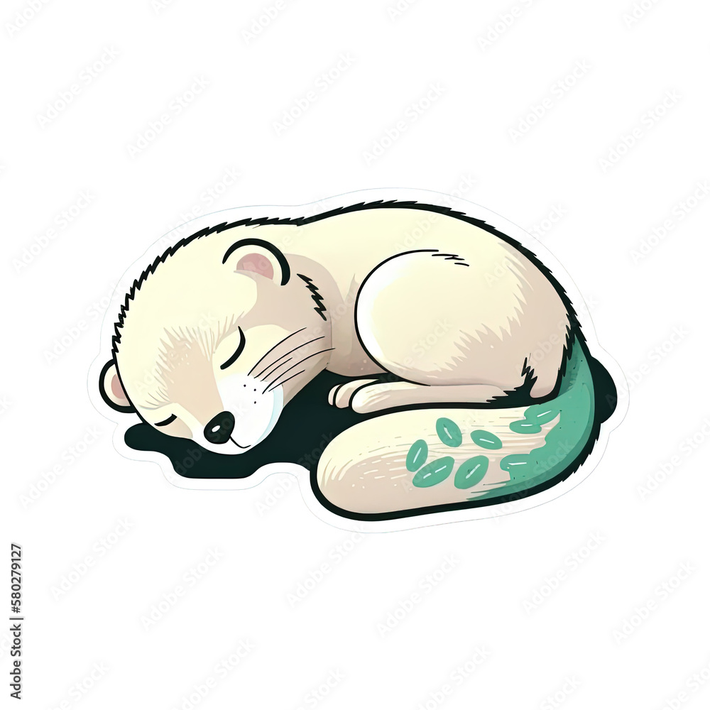 sleeping otter bedtime, Generated AI, generated, AI sleeping otter bedtime, Generated AI, generated, AI