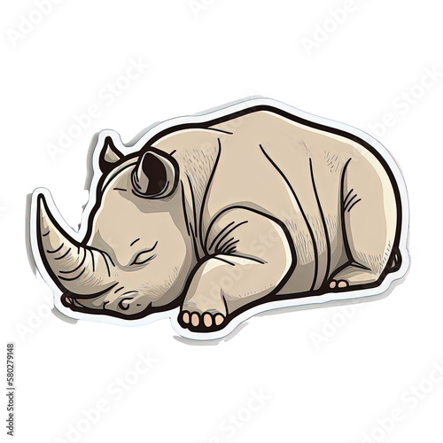 Sleeping rhinoceros  Generated AI  generated  AI