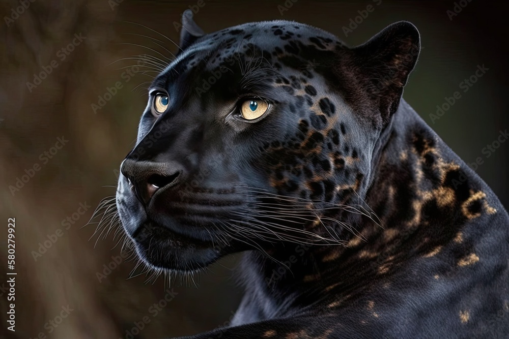 Black jaguars, or melanistic jaguars, are a rare color morph that only make up around 6% of the population. Generative AI