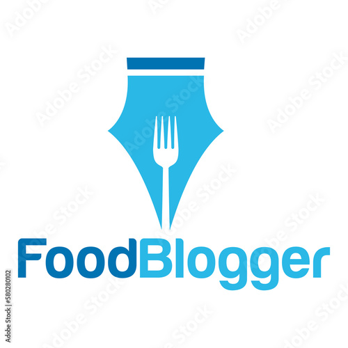 Modern vector simple food blogger author food review logo design icon template. vector illustration for brand, label, company. Isolated on white background
