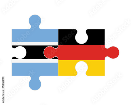 Puzzle of flags of Botswana and Germany, vector