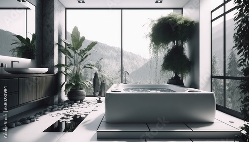 Modern jacuzzi at home to make difficult weekdays easier