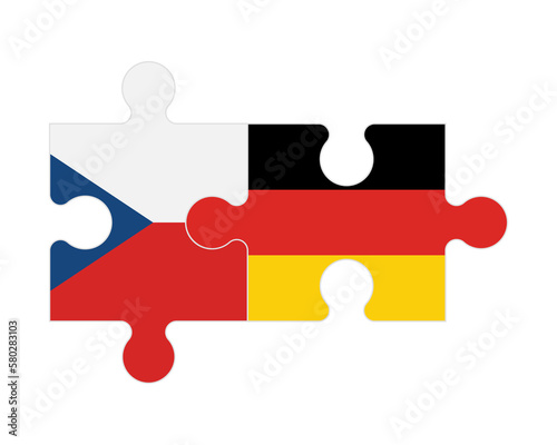 Puzzle of flags of Czech and Germany, vector