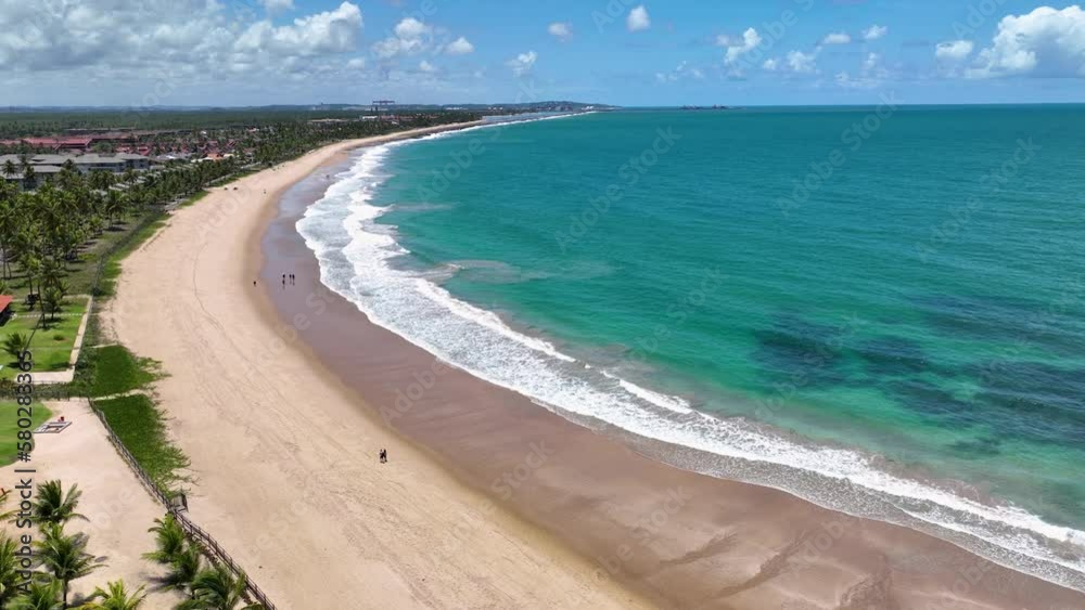 Cupe Beach At Port Of Chickens In Pernambuco Brazil. Exotic Bay Water. Nature Landscape. Paradisiac Scenery. Travel Destination. Cupe Beach At Port Of Chickens In Pernambuco Brazil.