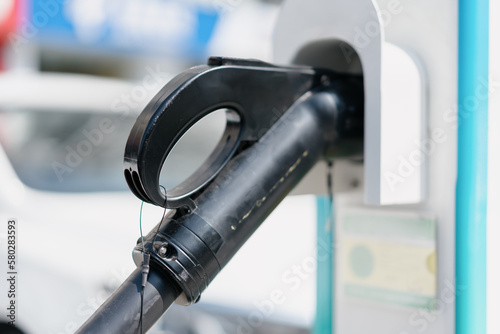 electric car charging in the station