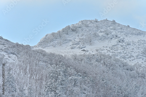四国徳島県にある三嶺（みうね、さんれい）冬景色