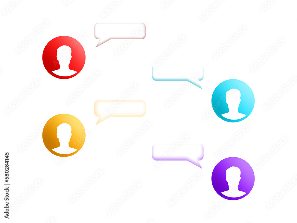 Communication people face icon isolated on background. people chat communicate Through online systems, meetings and communication processes. Illustration 3D for content community company, speaker text Communication people face icon isolated on background. people chat communicate Through online systems, meetings and communication processes. Illustration 3D for content community company, speaker text