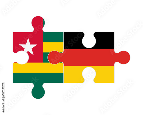 Puzzle of flags of Togo and Germany, vector