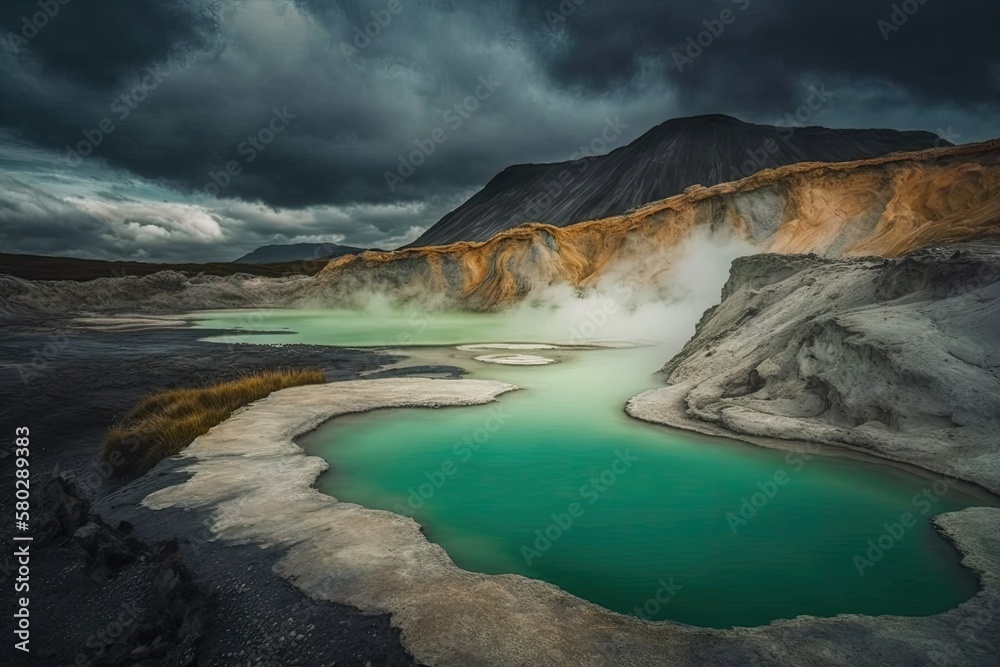 New Zealand's Hell's Gate Geothermal Reserve. Generative AI