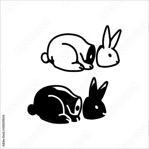 vector illustration of two rabbits concept