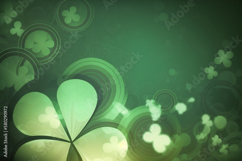 St Patrick's Day Green Background | patrick's day shamrock background. Ai