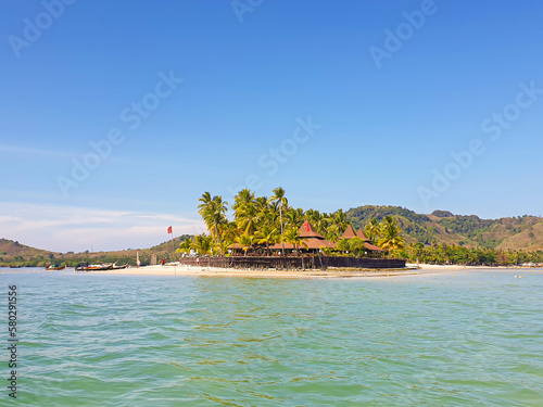 Panoramic view of the resort on the tip of the Ko muk island in Thailand