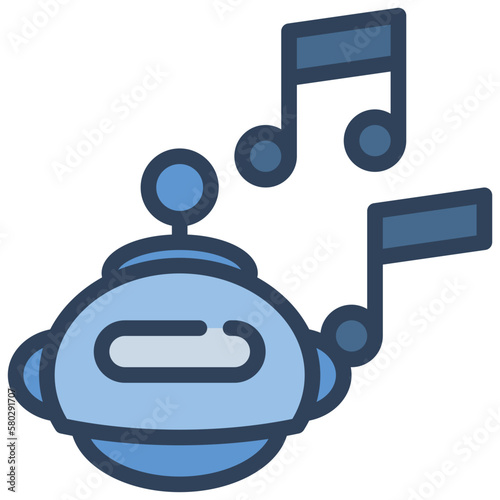 music generative ai robot icon filled outline