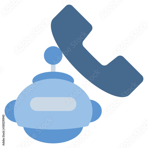 tel ai robot botchat talk phone icon flat style