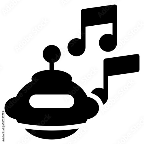 music generative ai robot icon solid glyph