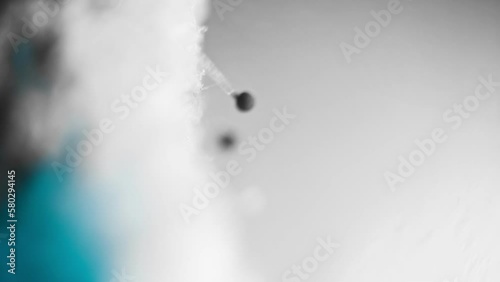 Fungus under a microscope. Mold structure. The study of microorganisms. Science and laboratory research. Alien organism