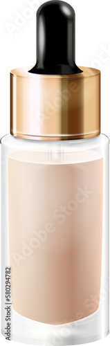 3D cosmetic make up foundation glass bottle