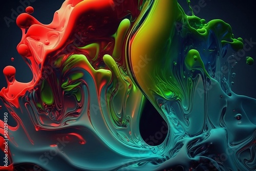 Desktop wallpaper art flow liquid colors blue red light green white abstract